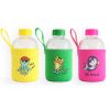 Milk&Moo Skater Cheetah Kids Glass Water Bottles 20 oz, 600 ml