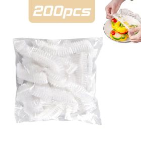 100-300pcs Disposable Food Cover Bag Plastic Wrap Elastic Food Lids Storage Kitchen Organizer Fresh Bag Fruit Bowls Caps Packing (Color: 200PCS, Ships From: China)