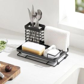 Kitchen Supplies Cloth Rack New Sponge Cloth Drain Rack with Chopstick Tube Easy Storage Storage Shelf Kitchen Sorting Rack (default: default)