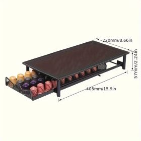 1PC Home Kitchen Organizer Coffee Capsule Holder Drawer Coffee Holder (Color: BLACK)