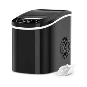 Household Mini Portable Countertop Ice Maker (Color: BLACK)